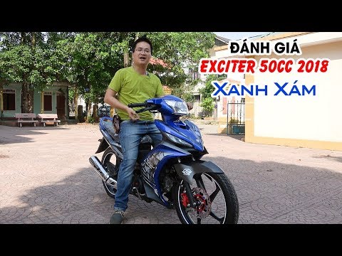 Exciter 50cc 2018 Xanh Xám ▶ Đánh giá chi tiết màu áo mới!