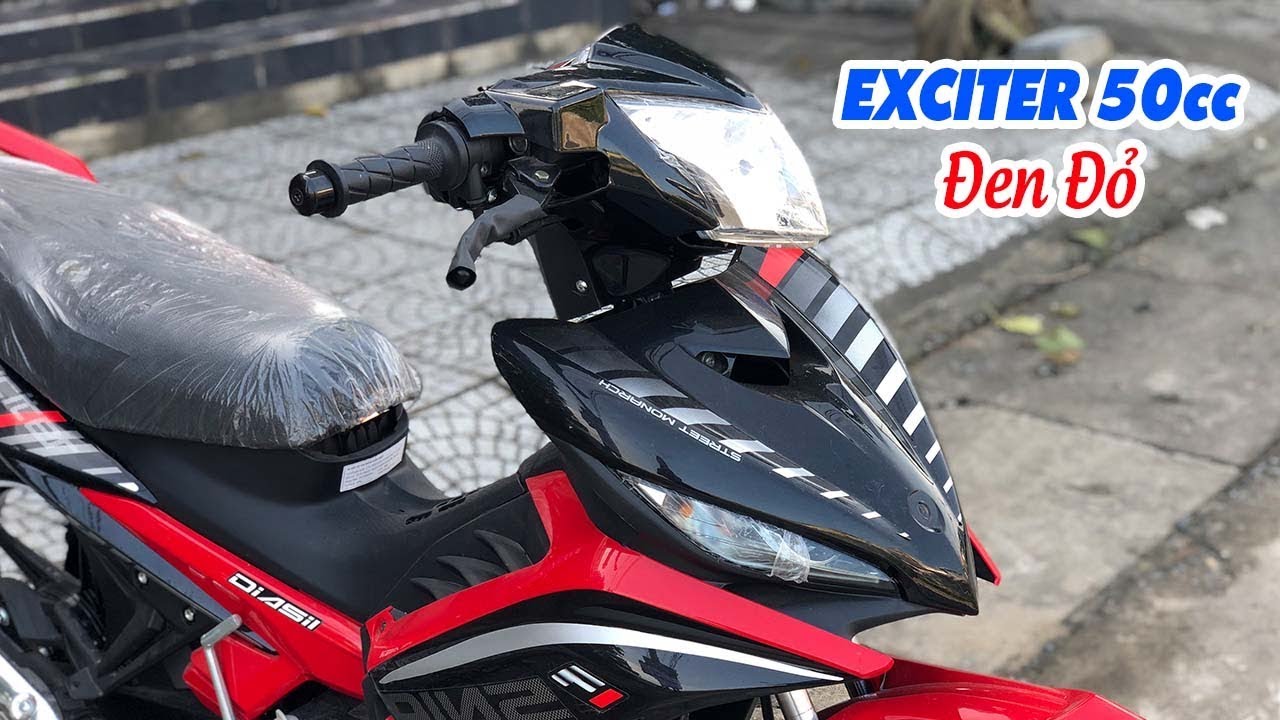 Exciter 50cc Đen Đỏ ▶ Cận cảnh "siêu xe" của các thánh!