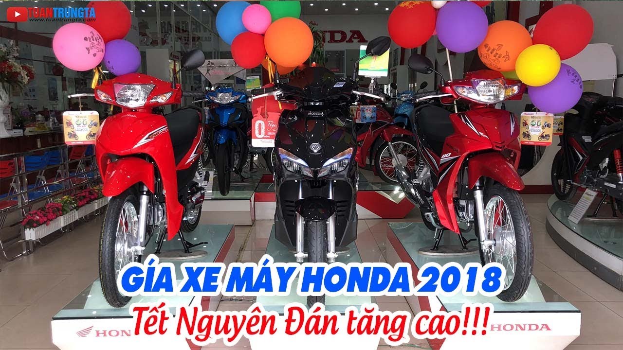 Giá xe Honda 2018 sát Tết Nguyên Đán: Air Blade, SH Mode, Vision tăng cao, Winner đen nhám ít hàng!