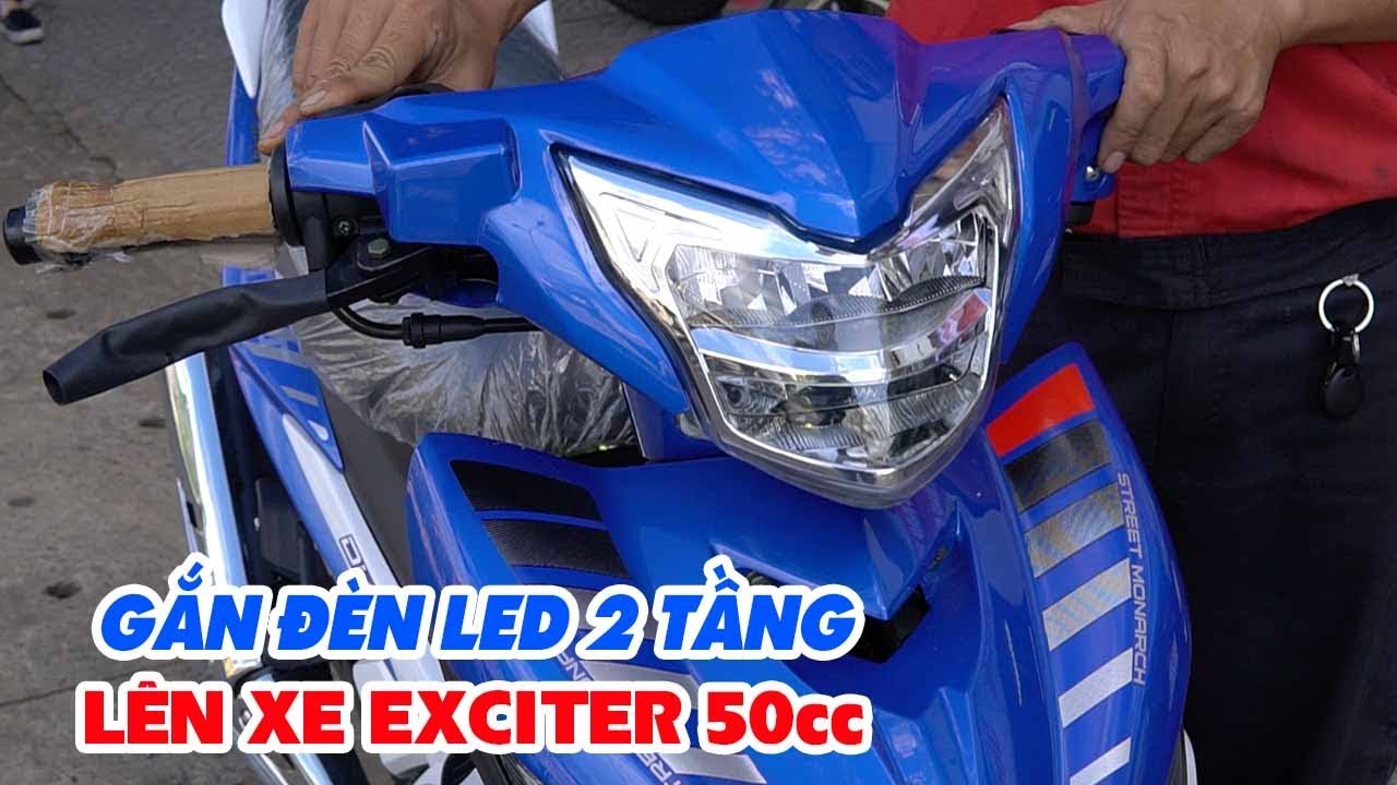 Gắn đèn LED 2 tầng ZHIPAT của Exciter 135cc lên Exciter 50cc ▶ Sáng ngon!