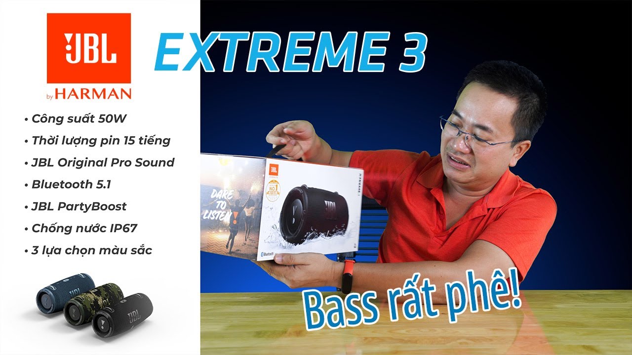 Loa di động JBL EXTREME 3 | Như cái Trống Cơm mà Bass đánh cực sâu