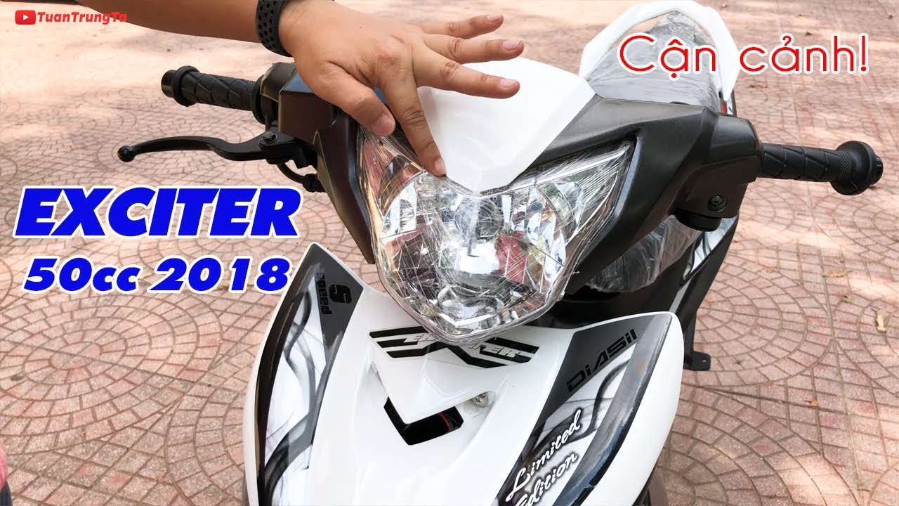 Ngắm cận cảnh Exciter 50cc 2018 màu Trắng Xám!