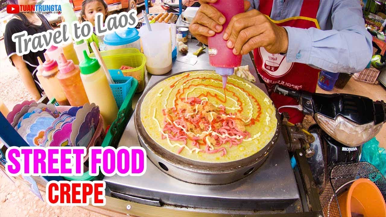 Xem cách làm bánh Crepe kiểu Thái Lan tại Lào!